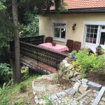 Demontage des Geländers und Abriß der alten Terrassenplatten
